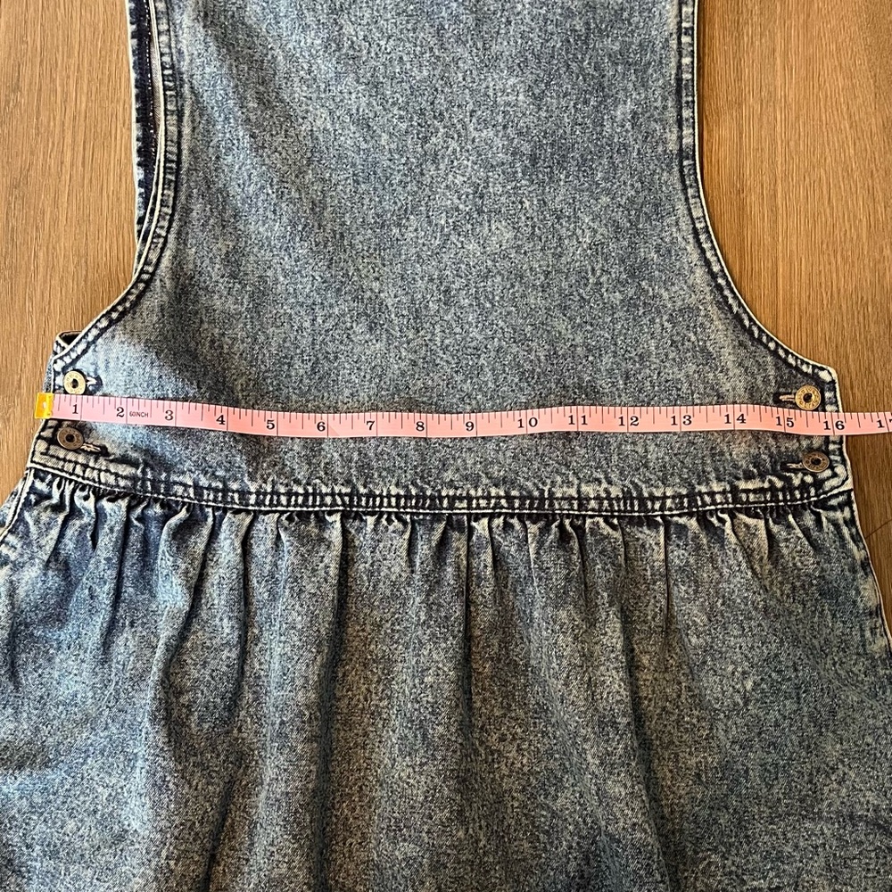 Vintage Woolrich Womens Small Acid Wash Denim Pinafore Dress 90s Cottagecore - Picture 7 of 7